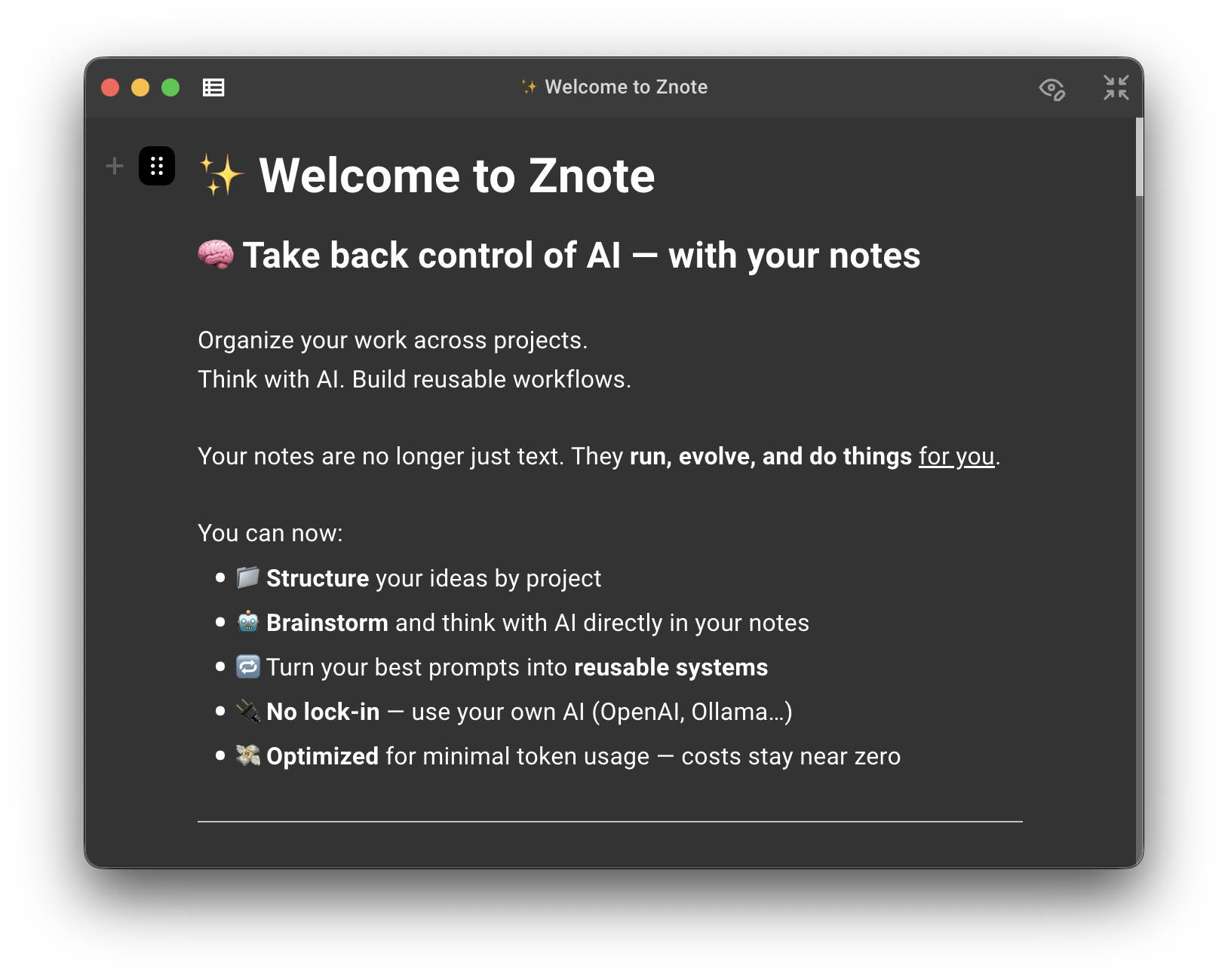 Live mode — Dark theme